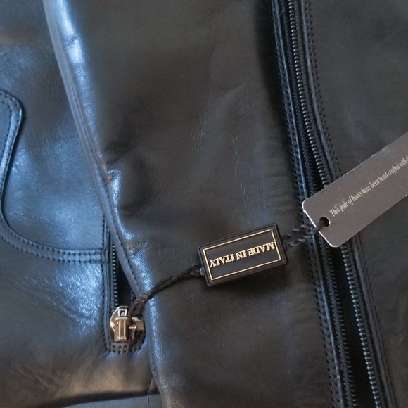 Fabianelli Boots 100% Leather. Black Size 8 - Picture 3 of 8